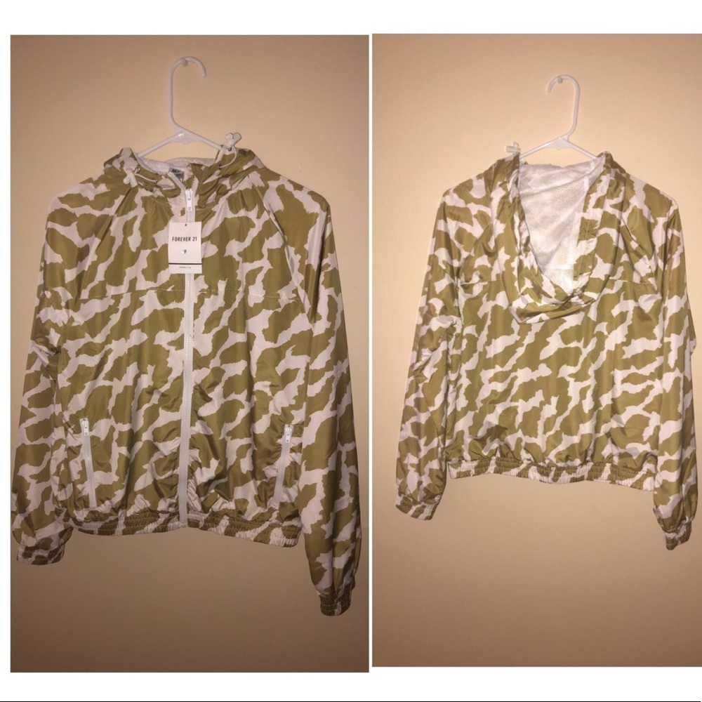New Light Green and White Forever 21 Light Jacket.